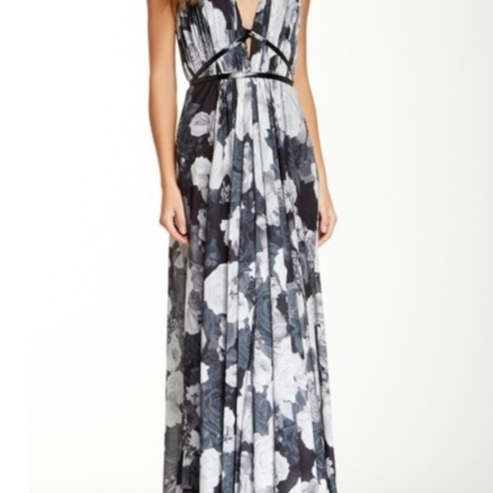 PAMELLA ROLAND Halter Rose Print Gown - Picture 6 of 7